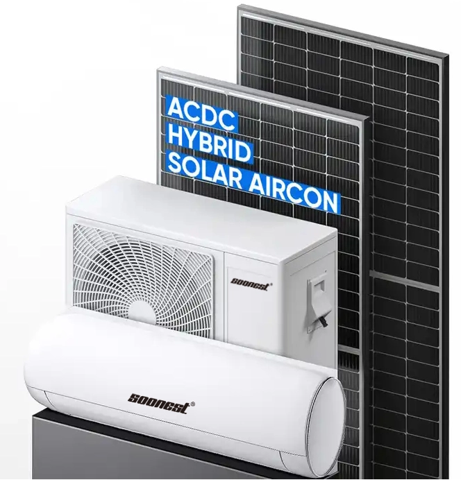 AC DC Solar Air Conditioner 48V To 110V220V- Hybrid Grid With Solar Panel