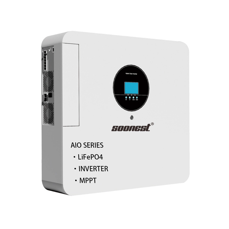 SOONEST Hybrid Inverter With Battery All-in-One 5kw 10kw 15kw 20kw Solar Storage AIO 48V51.2V Lifepo4 Lithium Battery IP55 with Smart BMS Home Energy Storage System