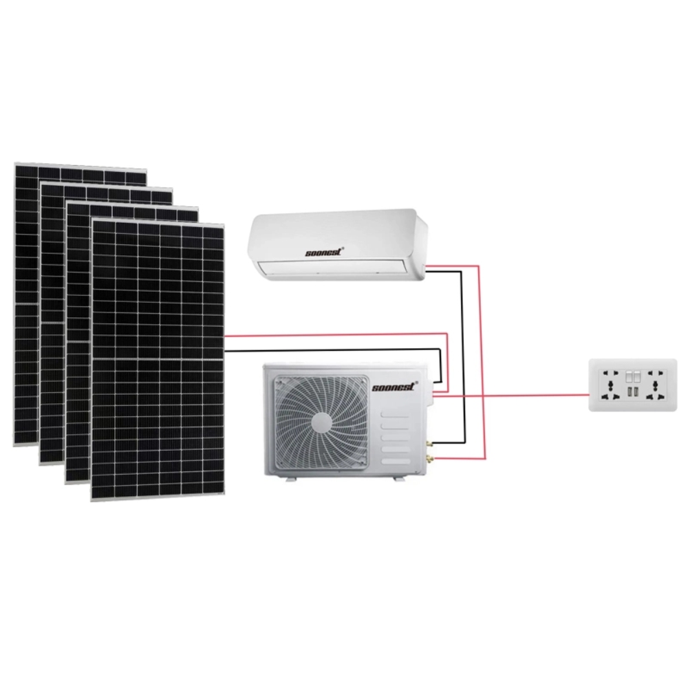 AC DC Solar Air Conditioner 48V To 110V 220V- Hybrid Grid With Solar Panel